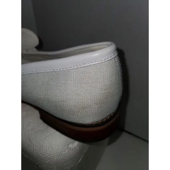 EUC La Milano Mens Fashion Dress Shoe Slip On Loafers Genuine Leather White 12‎