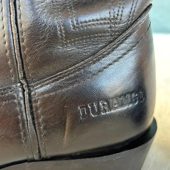 EUC Men's Durango Black Leather Almond Toe Western Cowboy Boots Size: 10.5