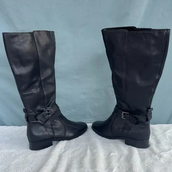 EUC Naturalizer Rena riding boots wide calf, knee high black leather women’s 7.5