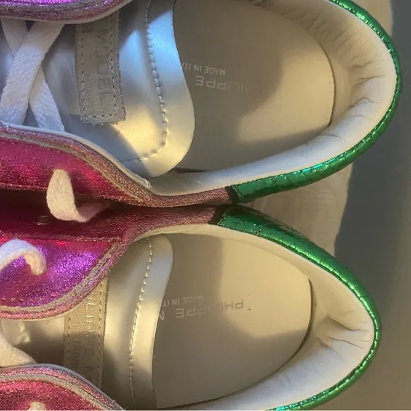 EUC Philippe Model Paris PRSX Fuchsia Sneakers Size 40 Made in Italy