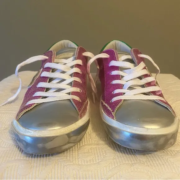EUC Philippe Model Paris PRSX Fuchsia Sneakers Size 40 Made in Italy