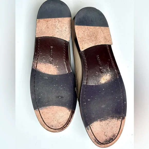 EUC Robert Zur Greige Leather Horse Bit Loafers, size 7.5