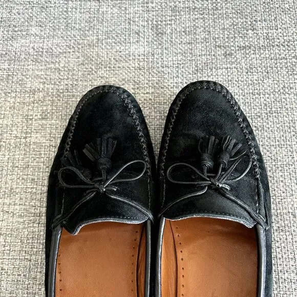EUC Vintage Salvatore Ferragamo Black Suede Leather Loafers Classic Slip-On 8 B