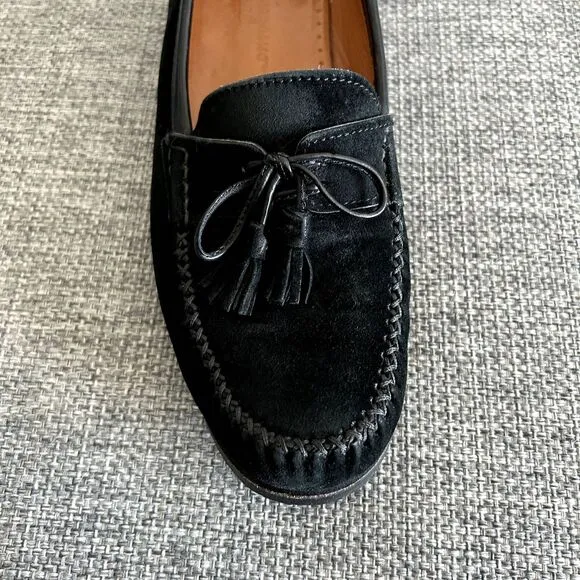 EUC Vintage Salvatore Ferragamo Black Suede Leather Loafers Classic Slip-On 8 B