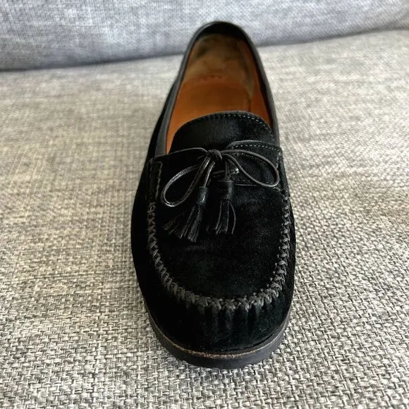 EUC Vintage Salvatore Ferragamo Black Suede Leather Loafers Classic Slip-On 8 B