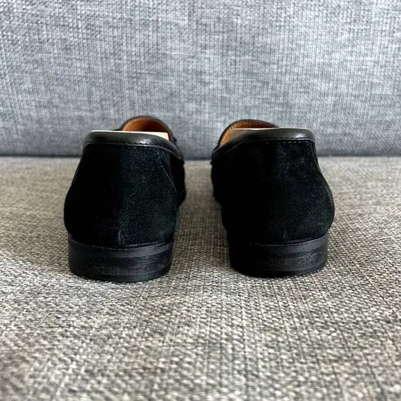 EUC Vintage Salvatore Ferragamo Black Suede Leather Loafers Classic Slip-On 8 B