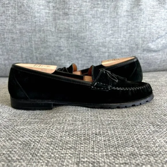EUC Vintage Salvatore Ferragamo Black Suede Leather Loafers Classic Slip-On 8 B