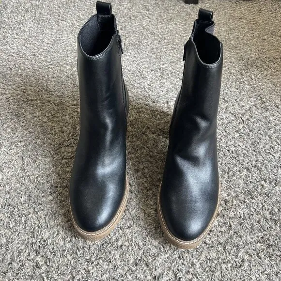 EVANS by City Chic Saskia Sz 12 Extra Wide Fit Black Boots Chelsea Mid Calf New