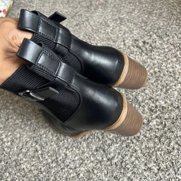 EVANS by City Chic Saskia Sz 12 Extra Wide Fit Black Boots Chelsea Mid Calf New