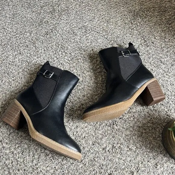 EVANS by City Chic Saskia Sz 12 Extra Wide Fit Black Boots Chelsea Mid Calf New