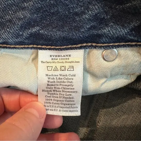 Everlane Curvy 90s Cheeky High Rise Straight Leg Ankle Jeans in‎ Northridge NEW