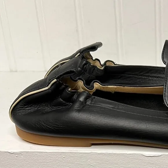 Everlane Day Loafer Size 9M Black Scrunch Back Flats Shoes Italian Leather