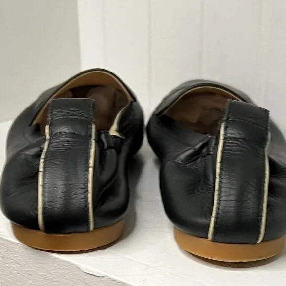 Everlane Day Loafer Size 9M Black Scrunch Back Flats Shoes Italian Leather