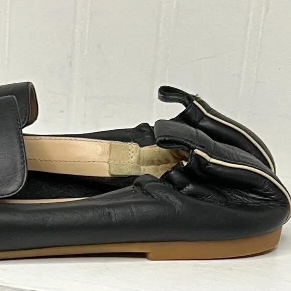 Everlane Day Loafer Size 9M Black Scrunch Back Flats Shoes Italian Leather