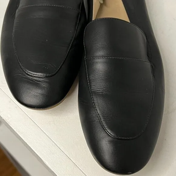 Everlane Day Loafer Size 9M Black Scrunch Back Flats Shoes Italian Leather