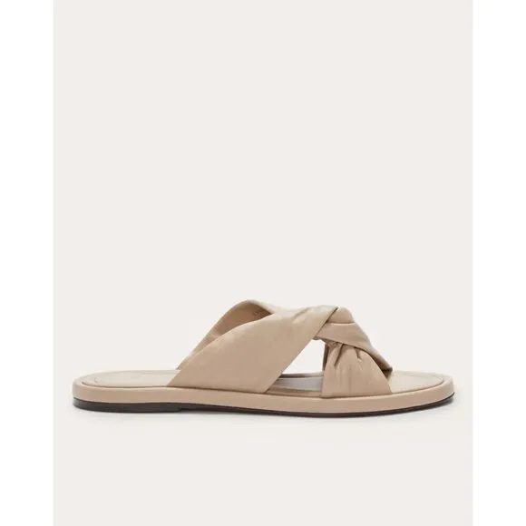 Everlane The Day Twist Sandals in Warm Khaki 9 New Womens Slides