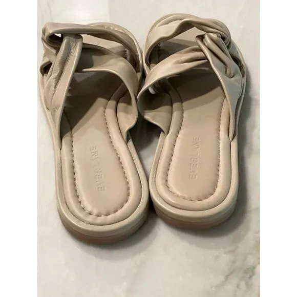 Everlane The Day Twist Sandals in Warm Khaki 9 New Womens Slides