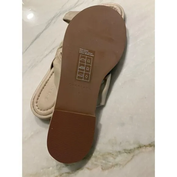 Everlane The Day Twist Sandals in Warm Khaki 9 New Womens Slides