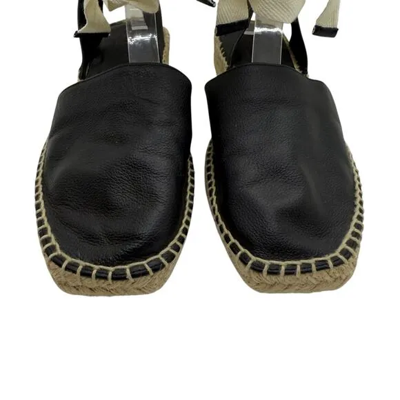 Everlane The D’Orsay Espadrilles Black Leather size 8.5