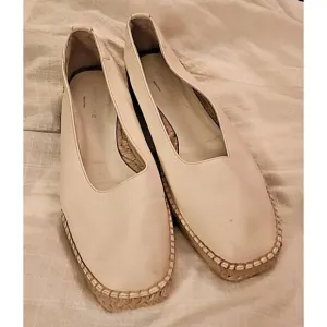 Everlane White Soft Leather Espadrilles Flats Shoes US Size 11 Made Spain