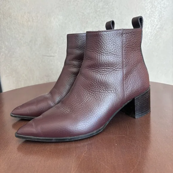 EVERLANE Women’s The Boss Ankle Leather Heel Boots, Size 6.5