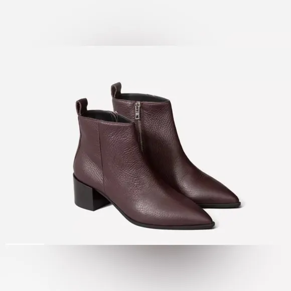 EVERLANE Women’s The Boss Ankle Leather Heel Boots, Size 6.5