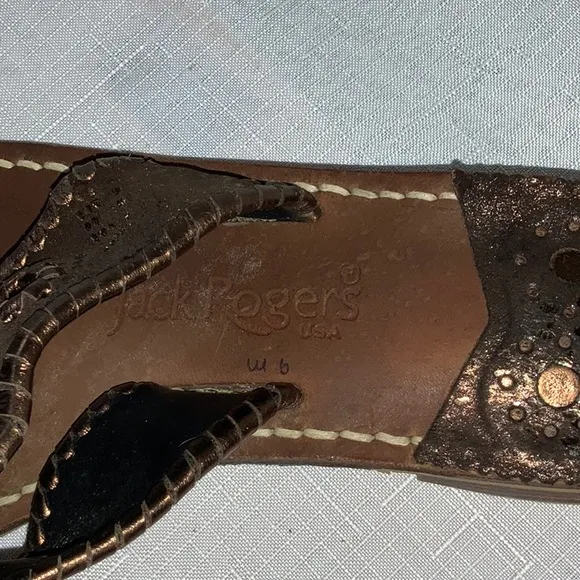 F501 Jack Rogers Metallic Thong Sandals