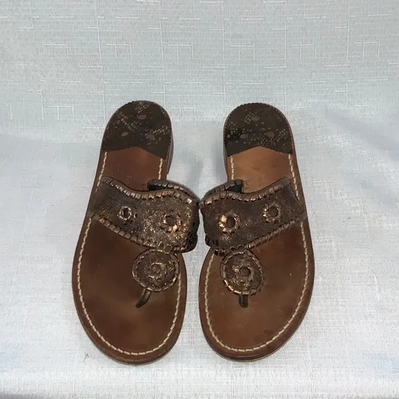 F501 Jack Rogers Metallic Thong Sandals