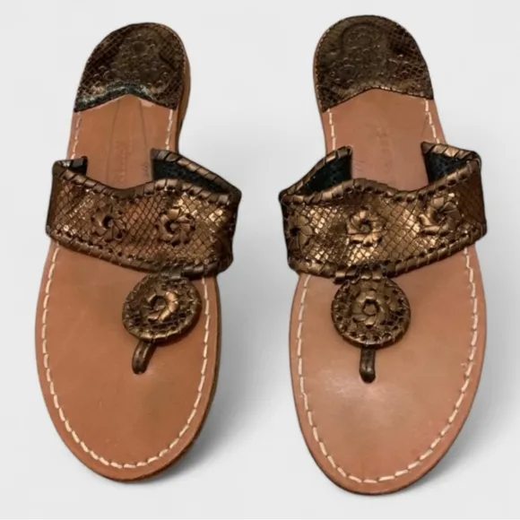 F501 Jack Rogers Metallic Thong Sandals