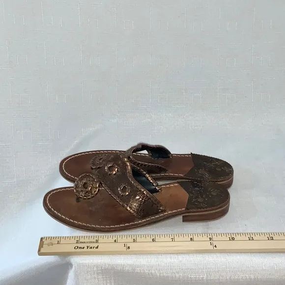 F501 Jack Rogers Metallic Thong Sandals