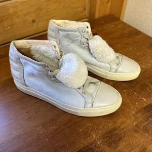 FABIANA FILIPPI Women 9 Gray Suede Shearling Lined Sneaker Shoe Bootie Cozy