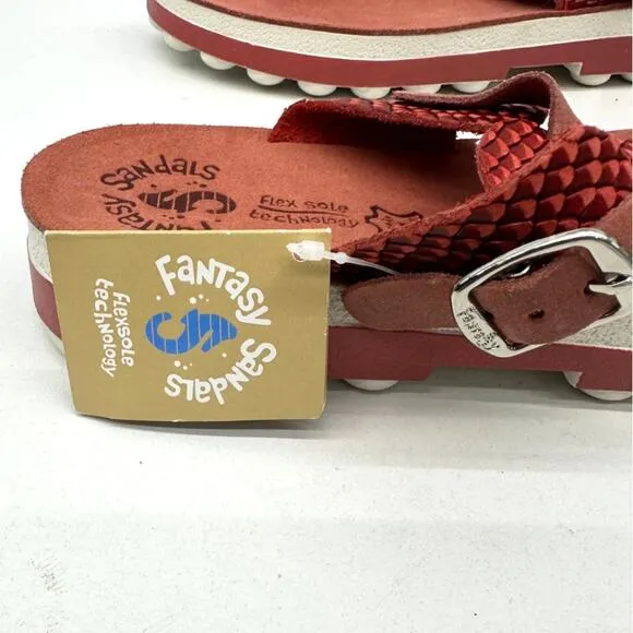 Fantasy Sandals Women's Thong Sport Sandal Red Cobra 40 US 10
