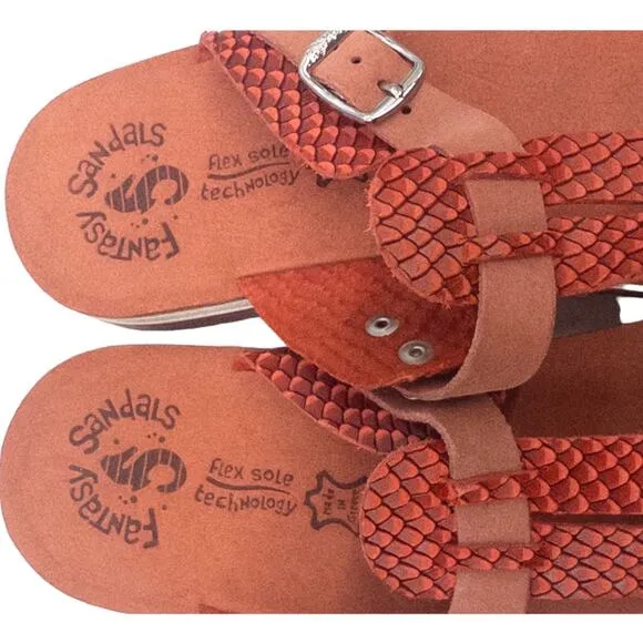 Fantasy Sandals Women's Thong Sport Sandal Red Cobra 40 US 10
