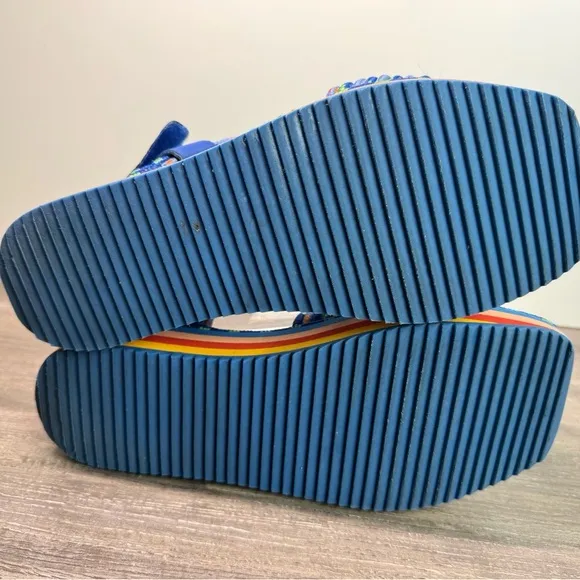 Farm Rio Macaw Tropical Platform Sandals Womens size 9 EUC $210
