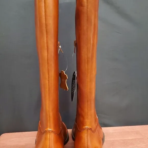FAWNE WIDE CALF International Concepts Size 6M Cognac Leather Riding Boots