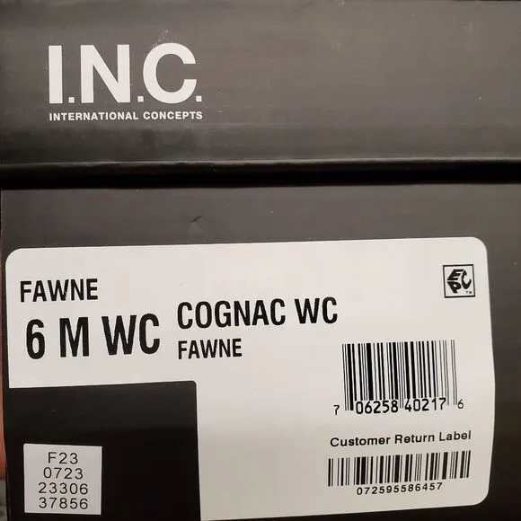 FAWNE WIDE CALF International Concepts Size 6M Cognac Leather Riding Boots