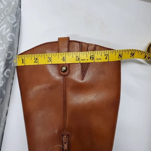 FAWNE WIDE CALF International Concepts Size 6M Cognac Leather Riding Boots
