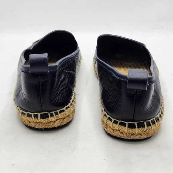 Fendi Leather Black Croc Embossed Cap Toe Junia Espadrilles Flats Size 37