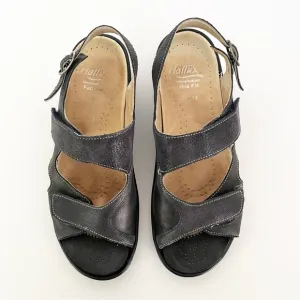 Fidelio Hallux Sandals Women's Size 38 Casual Strappy Slingback Black Leather