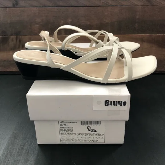 FIND Asymetric Toe Thong Wedge Peeptoe Sandals