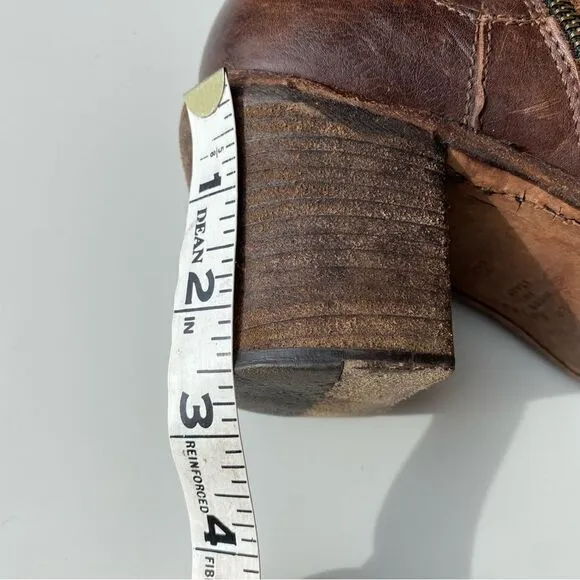 Fiorentini   Baker Brown Leather Ankle Boots stacked heel