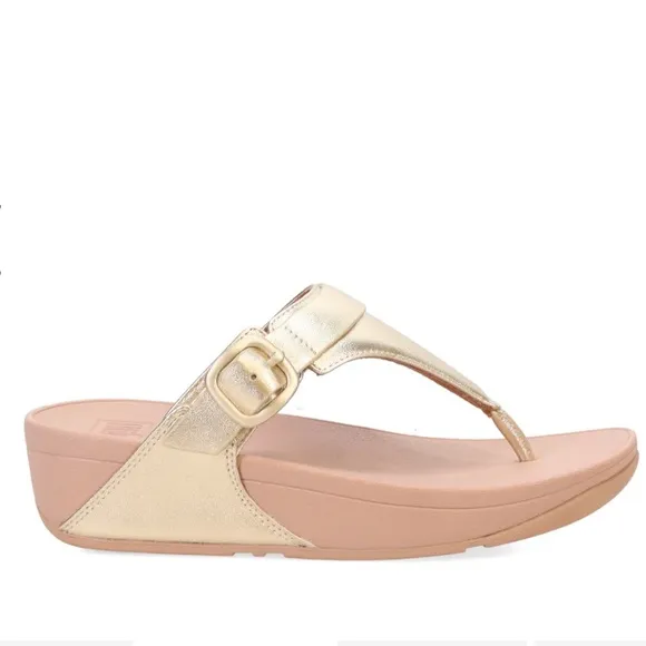 FITFLOP LULU ADJUSTABLELEATHER SANDALS IN PLATINO EU 38 US 7 gently used
