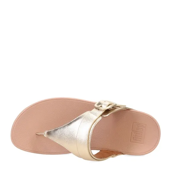 FITFLOP LULU ADJUSTABLELEATHER SANDALS IN PLATINO EU 38 US 7 gently used
