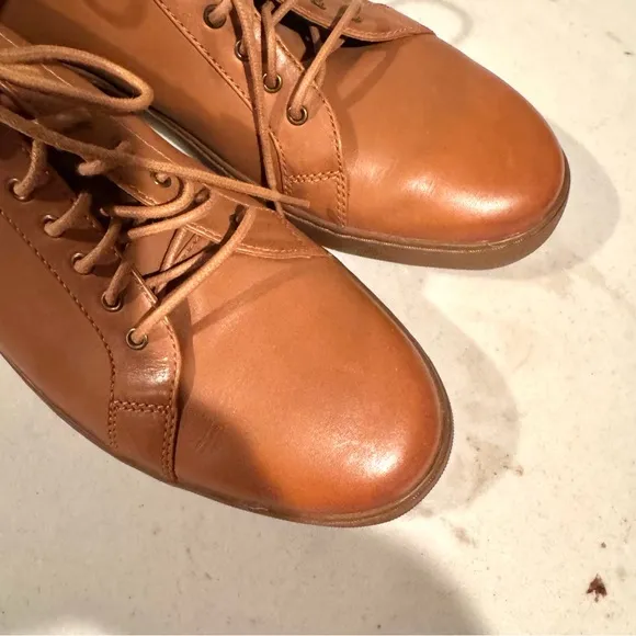 FitFlop MENS Andor Tumbled Leather High Top Lace Up Sneakers Tan Size 11
