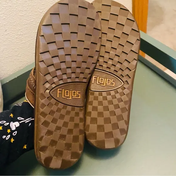 Flojos Mens Faux Leather Flip Flops Brown 10