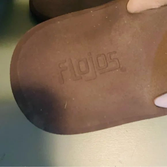 Flojos Mens Faux Leather Flip Flops Brown 10