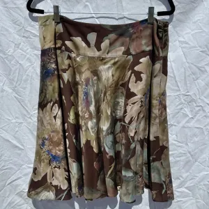 Floral 100% Silk Ralph Lauren Fully Lined Circle Skirt