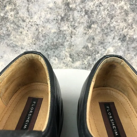 Florsheim Men's Size 10M Black Leather Closed Toe Slip On Loafers Dress Shoes