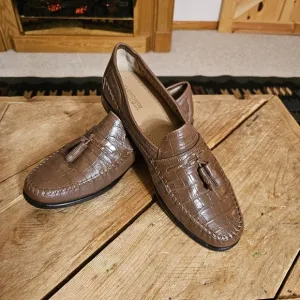 Florsheim Pisa Crocodile Print Loafers Size 10 D excellent pre-owned condition