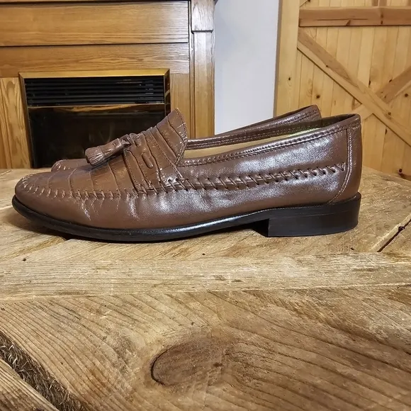 Florsheim Pisa Crocodile Print Loafers Size 10 D excellent pre-owned condition